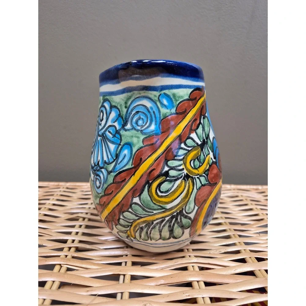 Mexican Talavera Style Pottery Pitcher 6